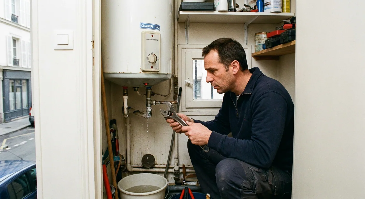 Chauffe-eau qui fuit dans un logement à Paris 2e